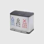 3 in 1 SS Rectangular Recycling Bin with Pedal
